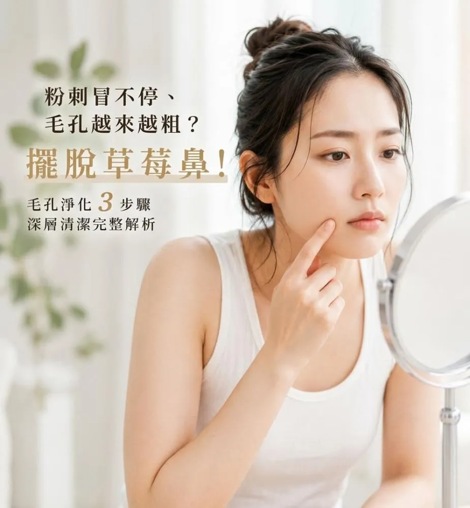 粉刺冒不停、毛孔越來越粗？ 擺脫草莓鼻！毛孔淨化深層清毛孔