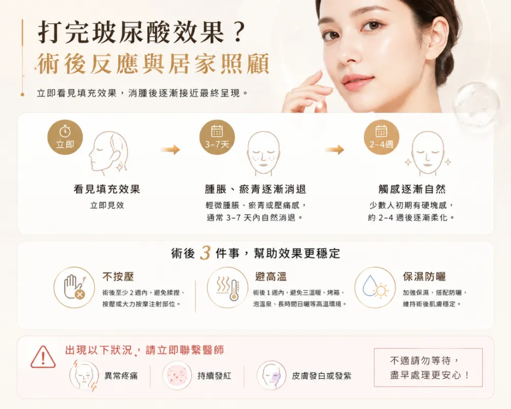 玻尿酸效果及術後反應與居家照顧