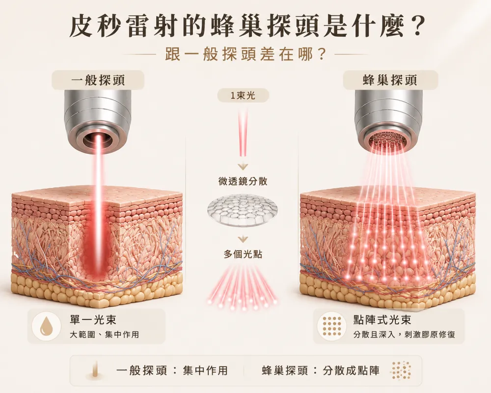 皮秒雷射的蜂巢探頭是什麼?跟一般探頭差在哪?